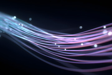 Abstract light streaks with bokeh on dark background