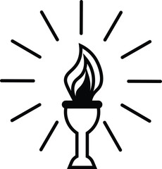 Fire torch sign vector shape