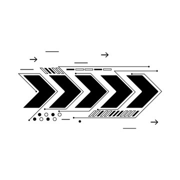 Futuristic Digital Arrow Graphic Element.