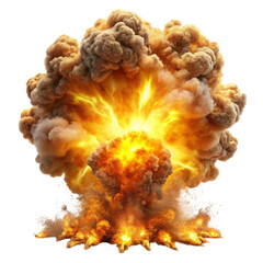 a fiery explosion with intense flames and thick smoke
