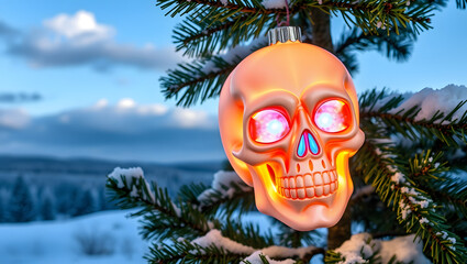 Horror Inspired Christmas Skull Bauble