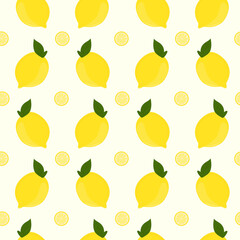 Seamless Pattern Lemon Fruit