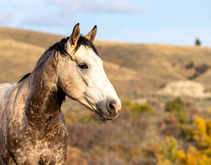 Obraz premium Horse Portrait in Mountain Range