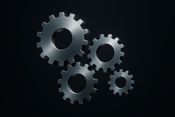 Interlocking digital gears in cool blue tones symbolize AI automation innovation and scalable growth clear depth clean gradients and a modern enterprise technology aesthetic