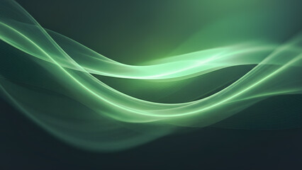 Abstract background with flowing green lines against a dark backdrop, forming elegant digital patterns that convey motion, depth, and a futuristic aesthetic.