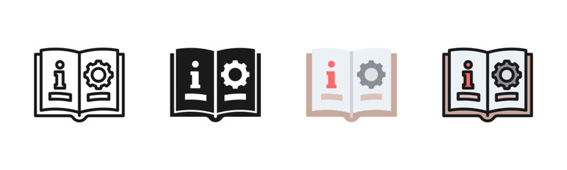 Obraz premium Manual Icon Pack In Multiple Styles