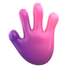 Glossy Gradient Hand Sign with Five Fingers Gesture Illustration