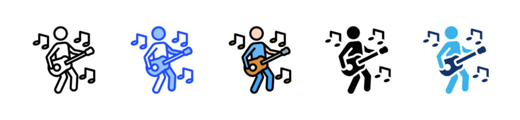 Playing Music Icon Collection With Multiple Styles