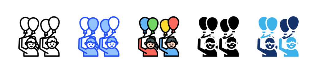 Balloon Fun Icon Collection With Multiple Styles