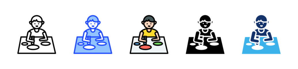 Drawing Kid Icon Collection With Multiple Styles