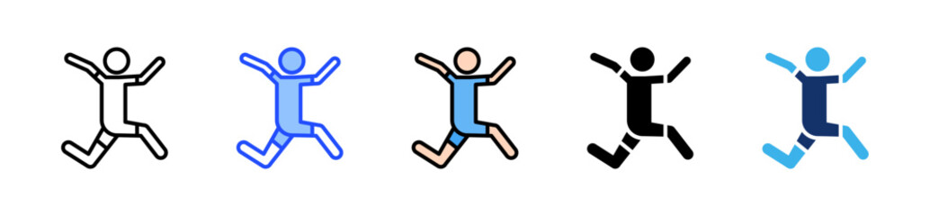 Jumping Kid Icon Collection With Multiple Styles