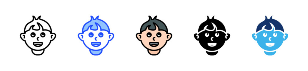 Baby Face Icon Collection With Multiple Styles