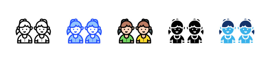 Twins Icon Collection With Multiple Styles
