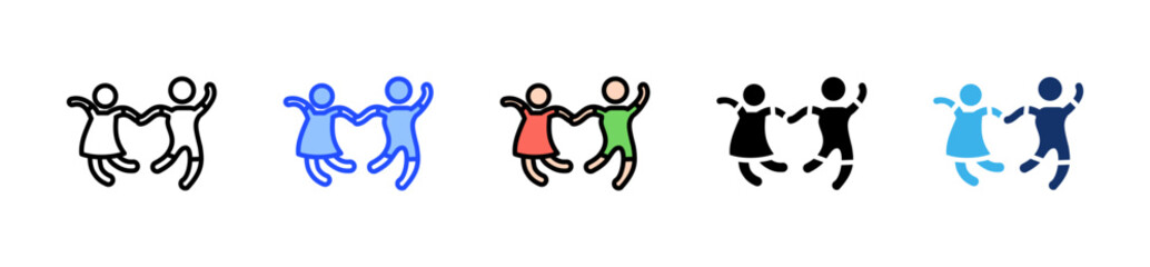 Happy Kid Icon Collection With Multiple Styles