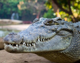 Fototapeta premium Crocodile's head close-up