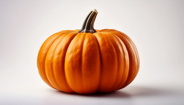 Une citrouille sur fond blanc.