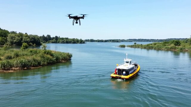 Bote civil es seguido de Serca por un dron
