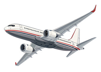 Soaring High: A meticulously detailed airliner, captured in a dynamic pose against the limitless expanse, showcases its sleek design and evokes the thrill of travel. 