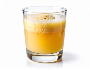 Traditional Korean Sikhye Sweet Rice Drink Isolated on White