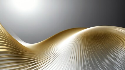 Abstract glassy combination of white and gold gradient wave background