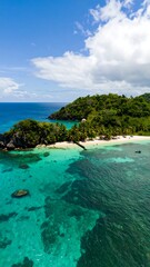 Fototapeta premium Tropical island beach aerial view
