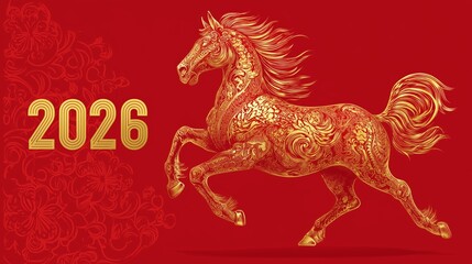 2026 Chinese New Year golden fire horse