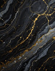 Fototapeta premium Black Marble Texture with Elegant Gold Accents