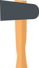 Vector illustration of a large axe with a wooden handle, designed for chopping wood and heavy-duty construction or forestry tasks. Ideal for outdoor equipment designs, construction graphics, survival 