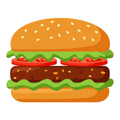 Classic Cartoon Hamburger Illustration.