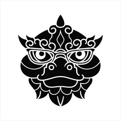 Dragon Mask Tribal Face Tattoo Design Vector Illustration