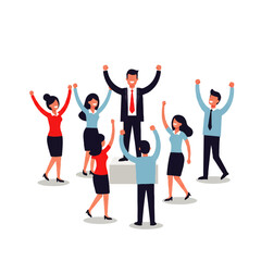 Successful Business Team Celebrating Victory and Achievement.