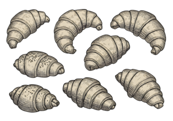 Isolated Croissants On Transparent Background a Photo of Baked Food