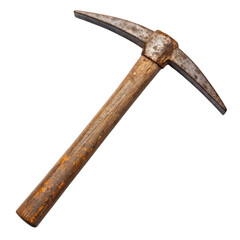 Rusty pickaxe isolated on transparent background