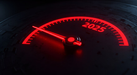 speedometer on black background