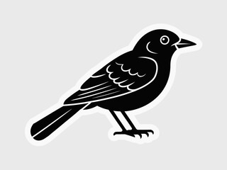 Cute Little Bird Icon Simple Songbird Silhouette Glyph Vector