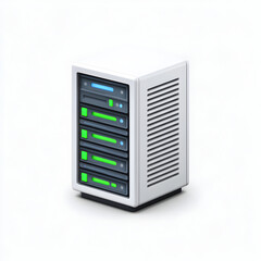 Server Stack Illustration: A modern server stack, its metallic facade gleaming. The illustration is a testament to the evolution of digital architecture, focusing on storage and processing
