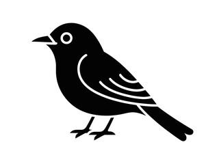 Cute Little Bird Icon Simple Songbird Silhouette Glyph Vector