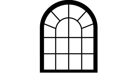 Classic Arched Window Icon Architectural Vector Silhouette
