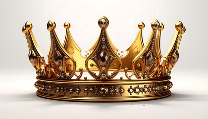 Golden crown on a white background