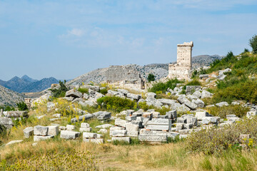 Ruins of buildings in the ancient city of Sagalassos in Aglasun district of Burdur province in Turkey