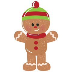 Gingerbread man boy  Christmas ornament vector cartoon illustration