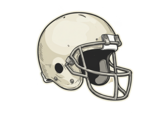 Isolated Football Helmet Illustration with Transparent Background