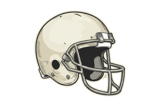 Isolated Football Helmet Illustration with Transparent Background