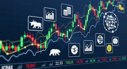Obraz premium stock market graph