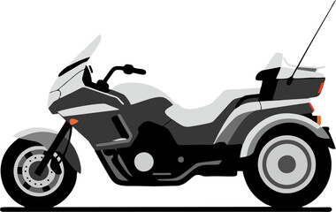 Obraz premium Touring motorcycle gleams antenna extended