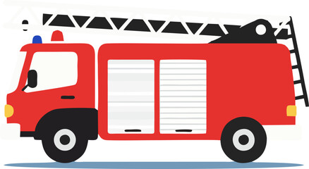 Cartoon Fire Engine Ready to Respond