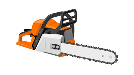 Naklejka premium A 3D rendered illustration of a chainsaw against a white background.