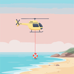 Coastal rescue mission with airborne support