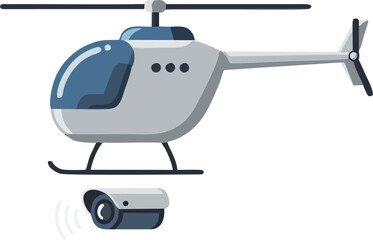 Helicopter hovering over surveillence camera