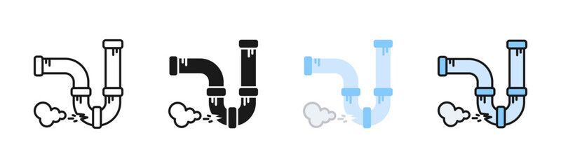 Corroded Pipes Icon Pack In Multiple Styles